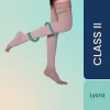 Sorgen Classique (Lycra) Medical Compression Stockings for Varicose Veins Class 2 Thigh Length in Eco-Friendly Zip Pouch