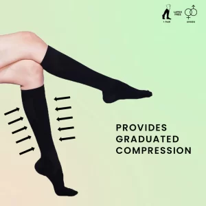 Sorgen Premium Travel Support Socks Flight Socks relieves tired and aching legs, pain and swellings, prevents flight-related DVT. (Black)