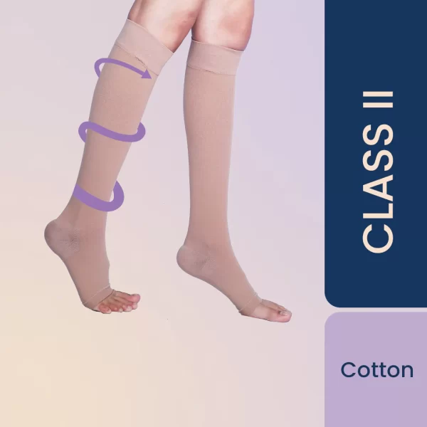 Sorgen Premiere Cotton Compression Stockings Class 2 Knee length for Varicose Veins